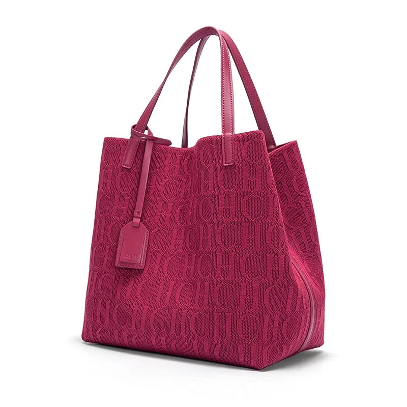 CH Ladies Shoulder Bag Fashion Classic New Pure Color Outer Pocket