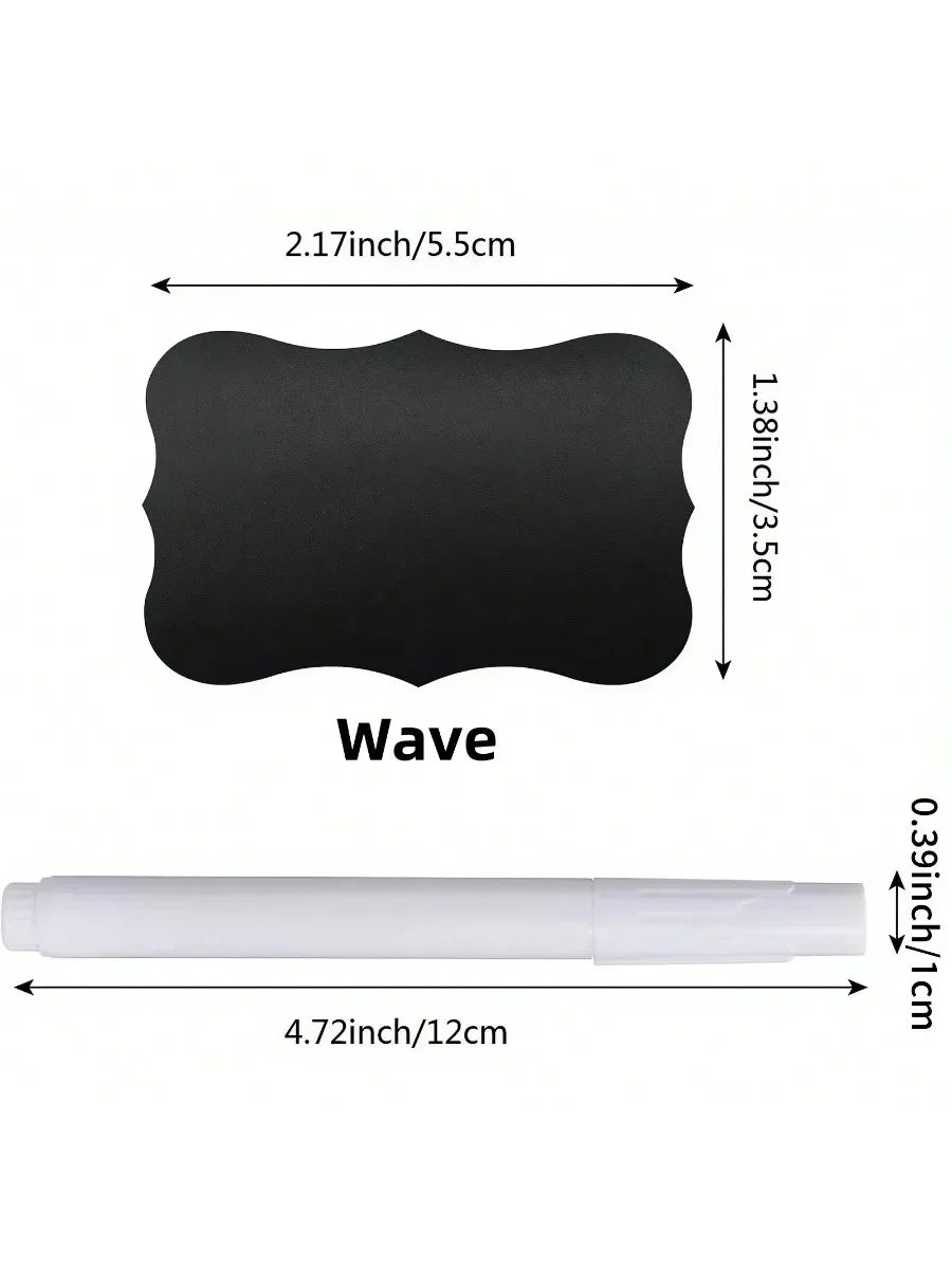 Black Waterproof Reusable Label Stickers With White Chalk For Mason