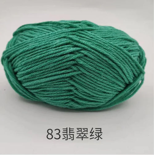 40-50g/Set 4ply Milk Cotton Knitting Yarn Needlework Dyed Lanas For