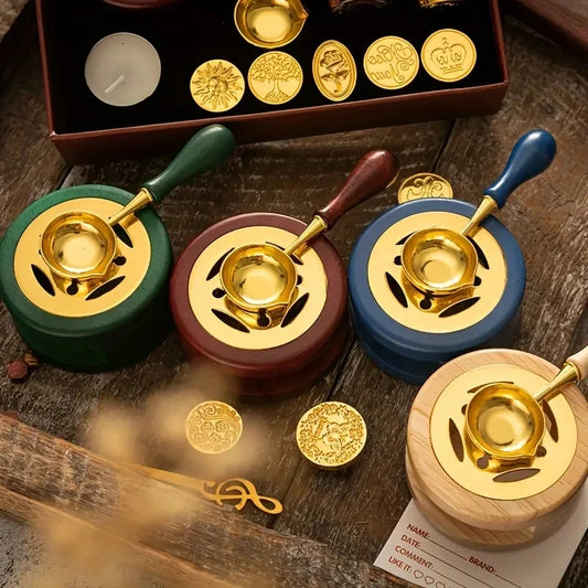 1set Wax Seal Warmer,Wax Seal Kit with Wax Seal Spoon for Melting Wax