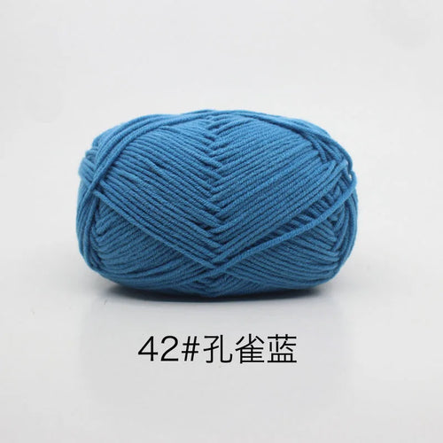 40-50g/Set 4ply Milk Cotton Knitting Yarn Needlework Dyed Lanas For