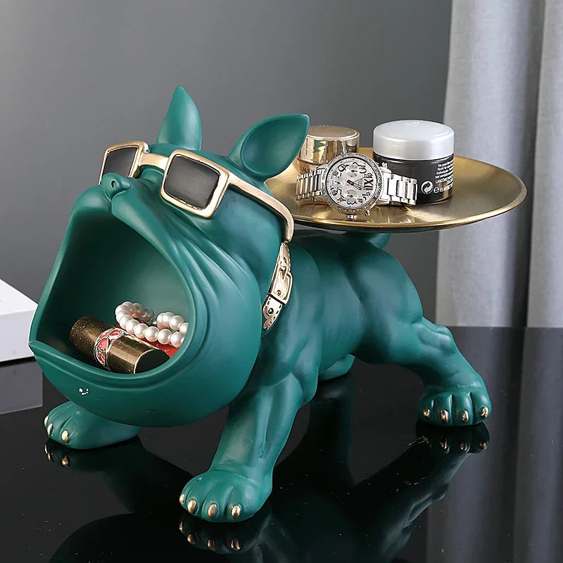 Home Decor Bulldog Figurine Dog Statue Storage Box Animal Ornament