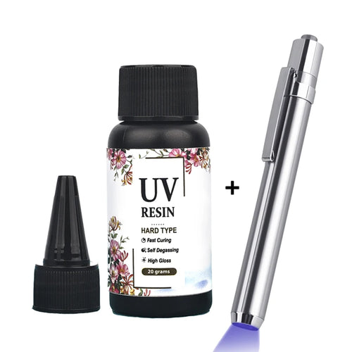 20g 50g UV Resin Glue UV Pen Set Quick-Drying Clear Hard Epoxy Resin