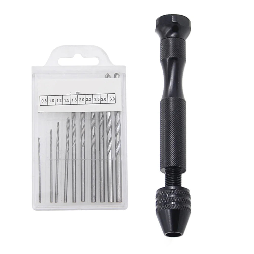 1/11Pcs Mini Hand Drill With 0.3-3.2mm Drill Bits Set Rotary Tools For