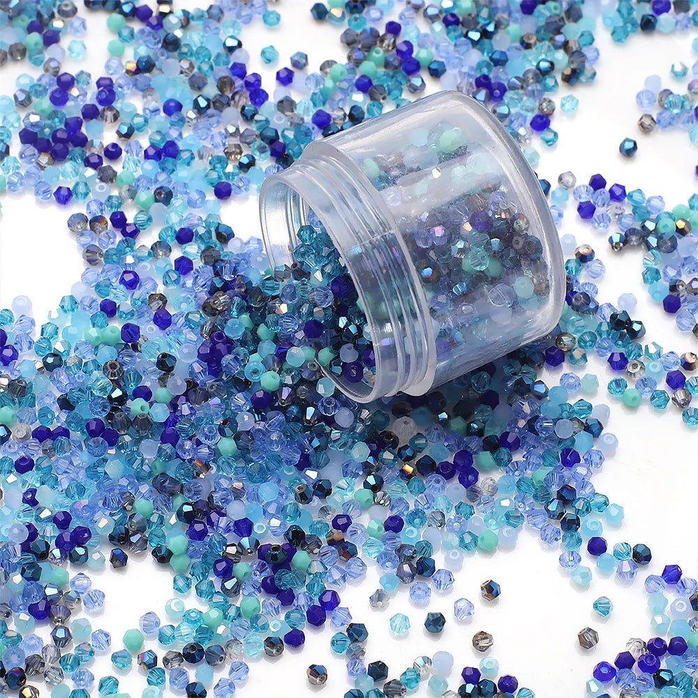 500Pcs 3mm Mixed AB Color Czech Bicone Glass Loose Spacer Beads Crafts