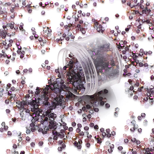 500Pcs 3mm Mixed AB Color Czech Bicone Glass Loose Spacer Beads Crafts