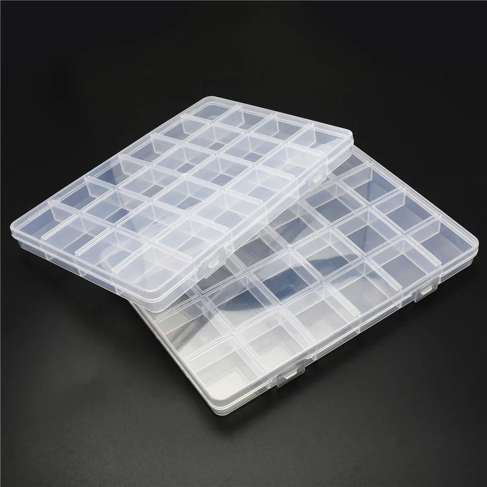 6-32 Compartments Plastic Storage Box Organizer Jewelry Container with