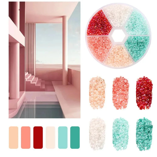 2mm Glass Seed Beads Kit Bracelet Making Kit Small Beads Assortment
