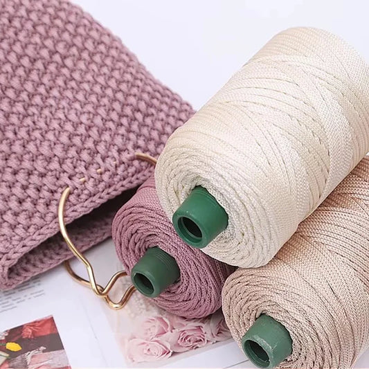 3mm Colored Cotton Cord Twisted Woven Rope Hollow Thread Craft