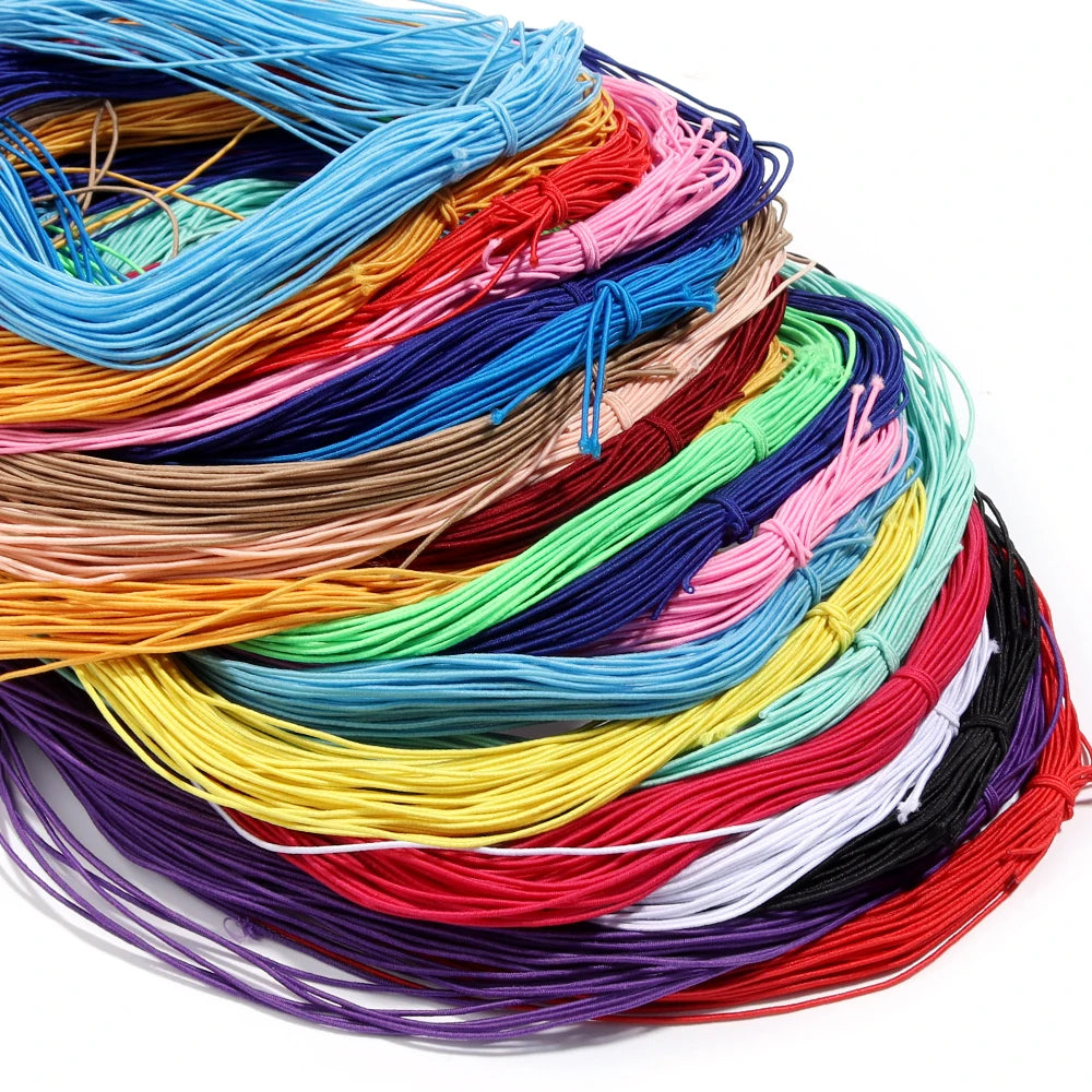 Apx 25Yards/Pack Color Braided Elastic Cord Beading Craft Stretch