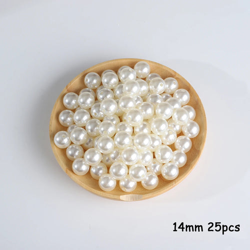 3-20mm 10-1000pcs straight hole ABS imitation pearl beige white