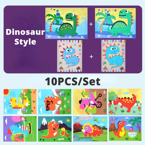 10Pcs 3D EVA Foam Sticker Puzzle Game DIY Cartoon Animal Craft Toys