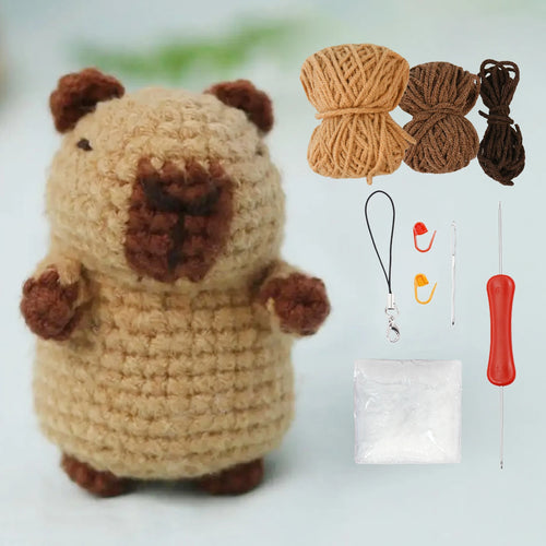 Capybara crochet Kit, Cute Animal Crochet Kit set, Christmas Gift,