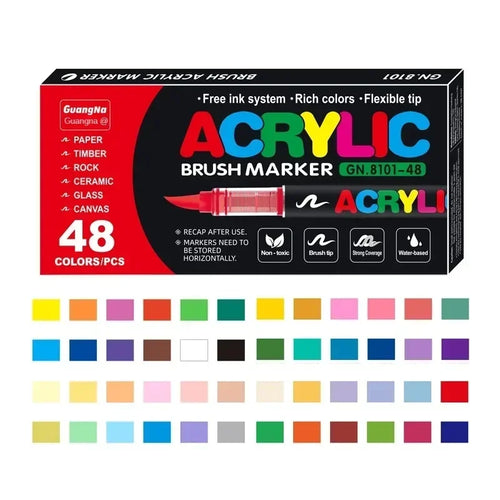 12-120 Colors Acrylic Paint Pens Markers Brush Tip Paint Markers for