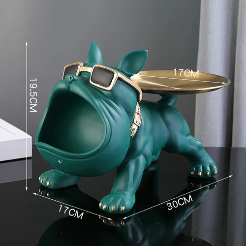 Home Decor Bulldog Figurine Dog Statue Storage Box Animal Ornament