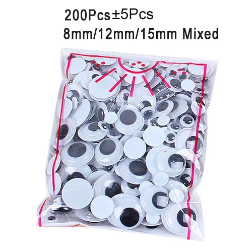 100pcs/200pcs Self-adhesive Googly Wiggle Eyes for DIY Scrapbooking