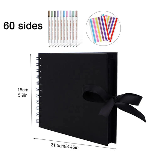ZK20 80 Black Pages Memory Books DIY Craft Photo Albums Scrapbook