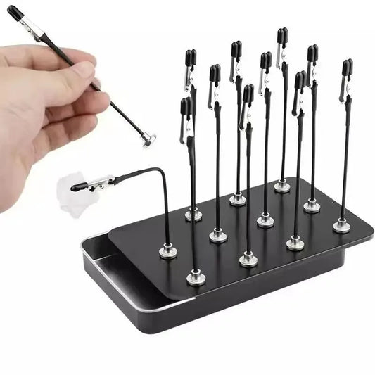 Model Painting Stand Base Holder 12PCS Alligator Clip Sticks Magnetic
