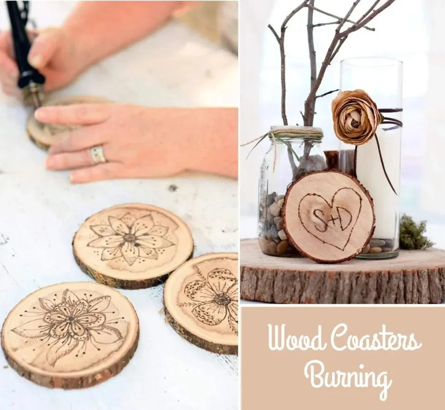 3-16CM/1-10pcsThick Natural Pine Round Unfinished Wood Slices Circles