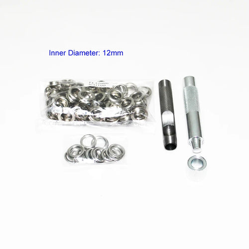 4mm-14mm 100 Set Silver Eyelet and Eyelet Punch Die Tool Set Metal