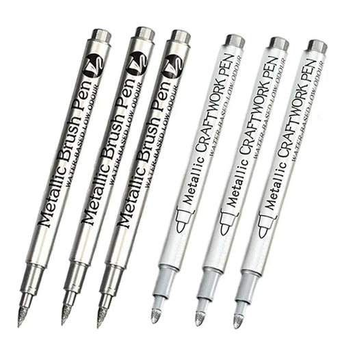 4/6pcs Waterproof Permanent Metallic Brush Paint Marker Pens DIY Resin
