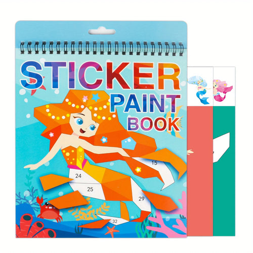 1PCS Sticker Book Crafts for Kids Ages 4-8, Sticker by Number for