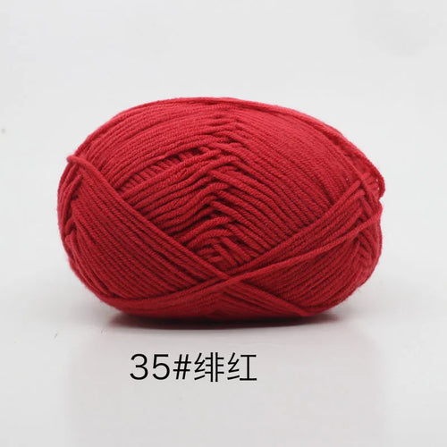 40-50g/Set 4ply Milk Cotton Knitting Yarn Needlework Dyed Lanas For