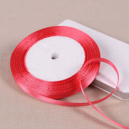25yards/roll 6mm Satin Ribbon DIY Handmade Crafts Fabric Christmas