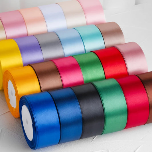 22meters 6mm-40cm Satin Ribbons Crafts Bow DIY Gift Wrap Wine Red