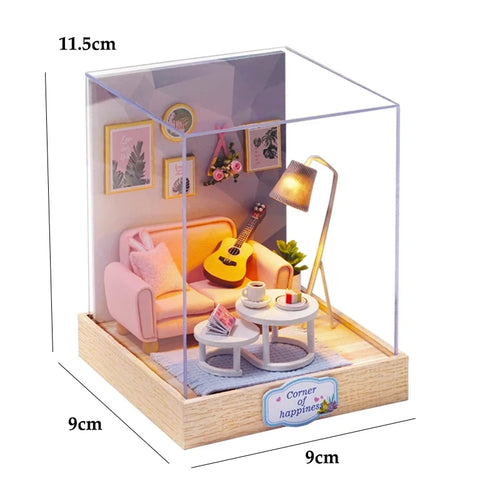 Mini Doll House DIY Small House Kit Handmade 3D Puzzle Assembly Model