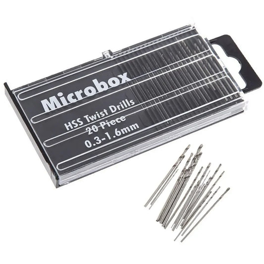 20Pcs Mini HSS Spiral Drill Bits Set 0.3mm-1.6mm for Jewellery Watch