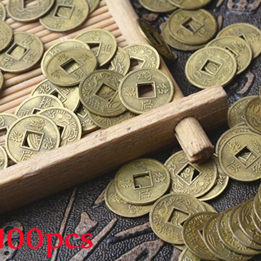 100 Pcs Antique Coins Craft Feng Shui Coins Ancient Chinese I Ching