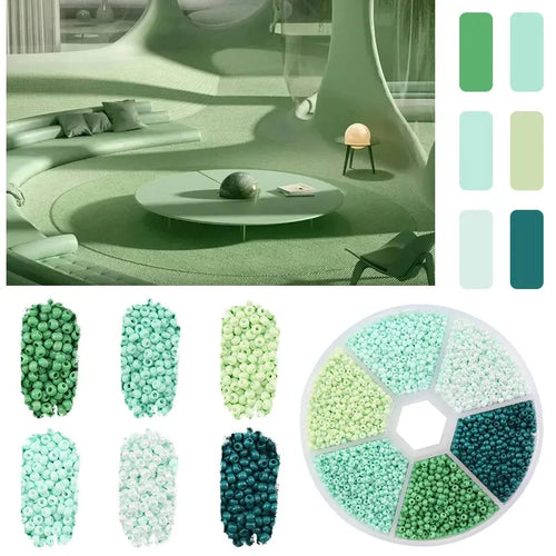 2mm Glass Seed Beads Kit Bracelet Making Kit Small Beads Assortment