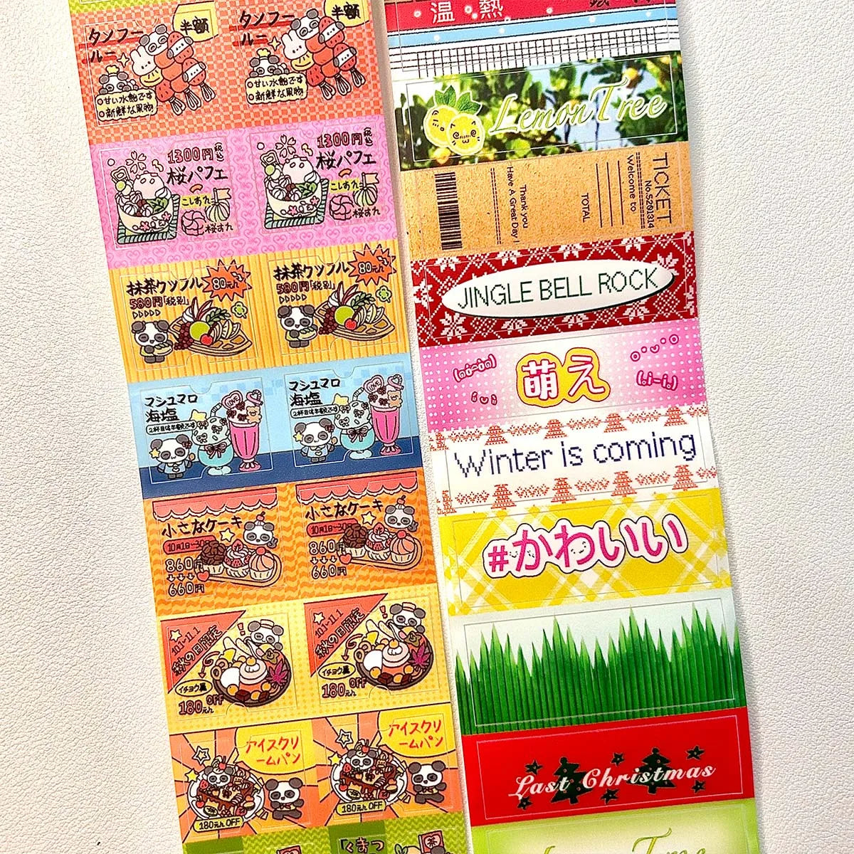 Vintage PET Sticker Tapes Four-leaf Clover Deco Stickers for