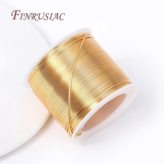 5 Meters 18K Gold Plated Copper Wire DIY Jewelry Making Brass Metal