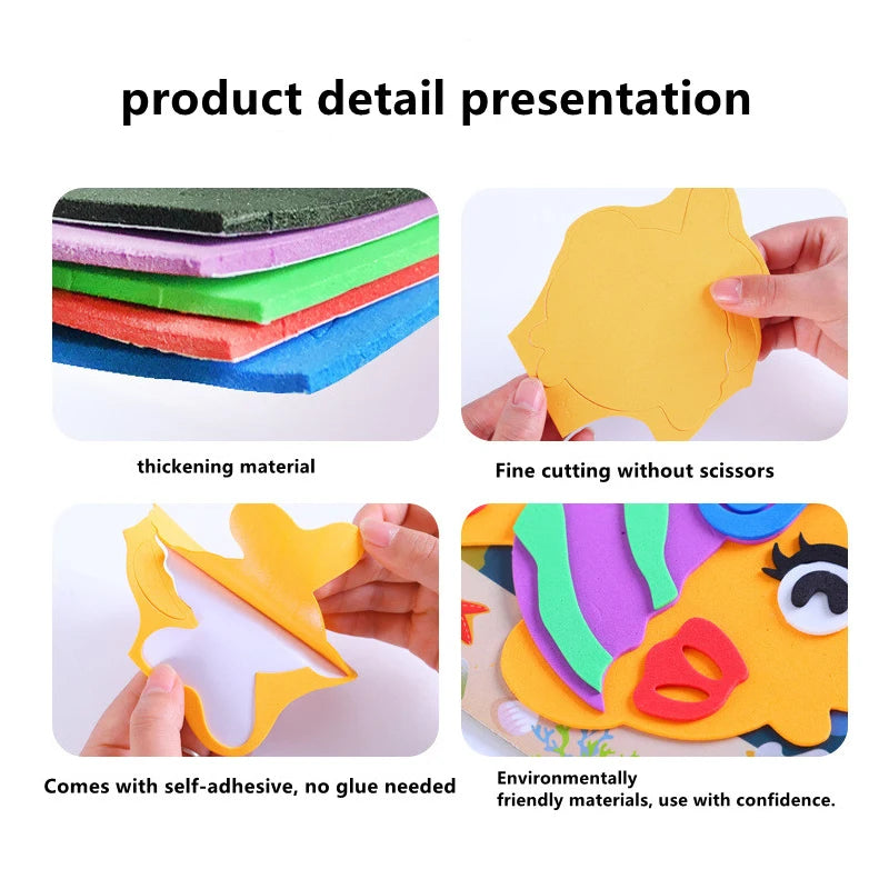 5Pcs/10Pcs/Lot Kids DIY 3D EVA Foam Sticker Cartoon Animal