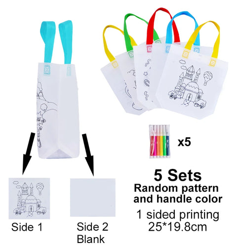 DIY Graffiti Bags with Coloring Marker Painting Non-Woven Gift Bags