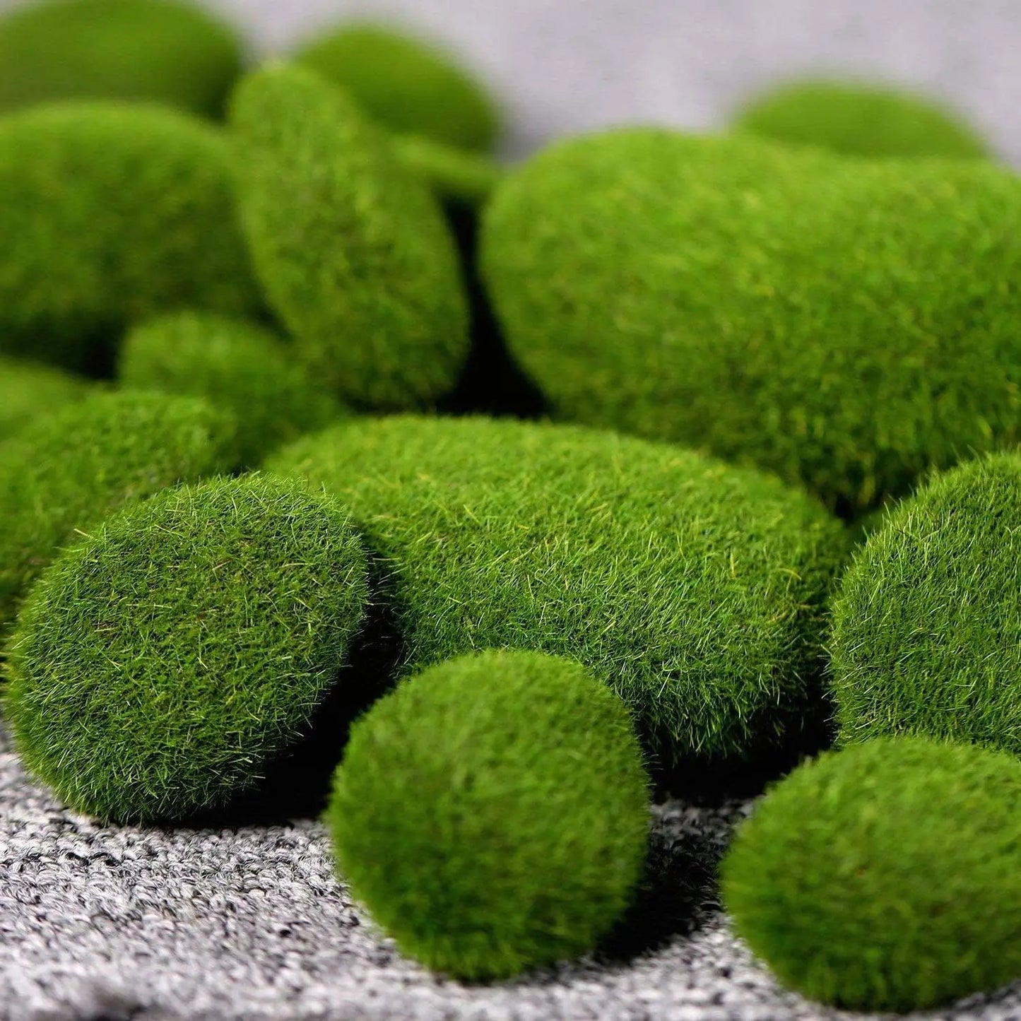 10Pcs Simulation Moss Stone Artificial Moss Rocks Ball Fake Green