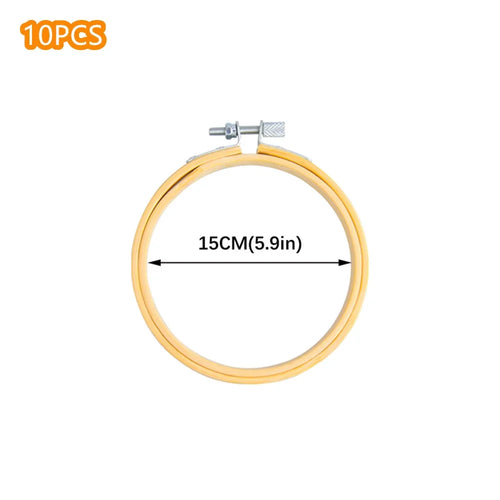 10pcs/Set 10-40cm Wooden Embroidery Hoops Frame Set Bamboo Embroidery