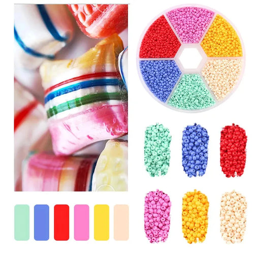 2mm Glass Seed Beads Kit Bracelet Making Kit Small Beads Assortment