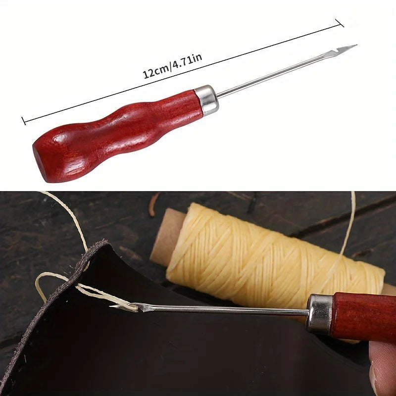 Leather Craft Sewing Kit Waxed Thread Hand Quilting Needles Sewing