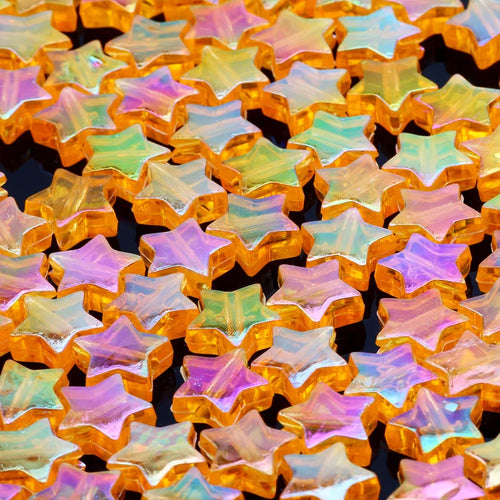 50pcs Transparent AB Color Five-pointed Star Acrylic Beads Loose