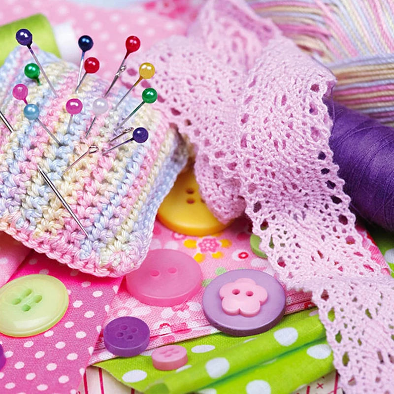 480Pcs Sewing Pins Straight Pins Head Pins White Colorful Round Pearl