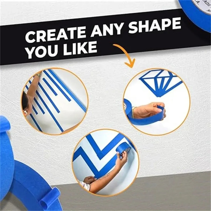3 Roll/Set Paint Tape Multi-Surface Masking Easy Removal Paint Tape