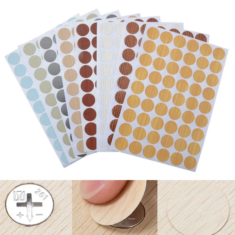 54Pcs Wooden Furniture Self Adhesive Screw Cap Cover Hole Stickers