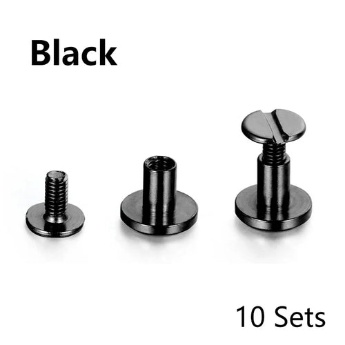 10Sets Metal Solid Screw Nail Rivet Double Curved Head Belt Strap