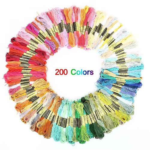 KRABALL 100/200/447pcs Mix Colors Embroidery Thread Cotton Sewing