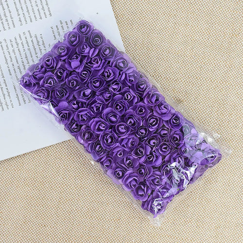 144pcs 2cm Artificial Mini Paper Rose Bouquet for Wedding Party