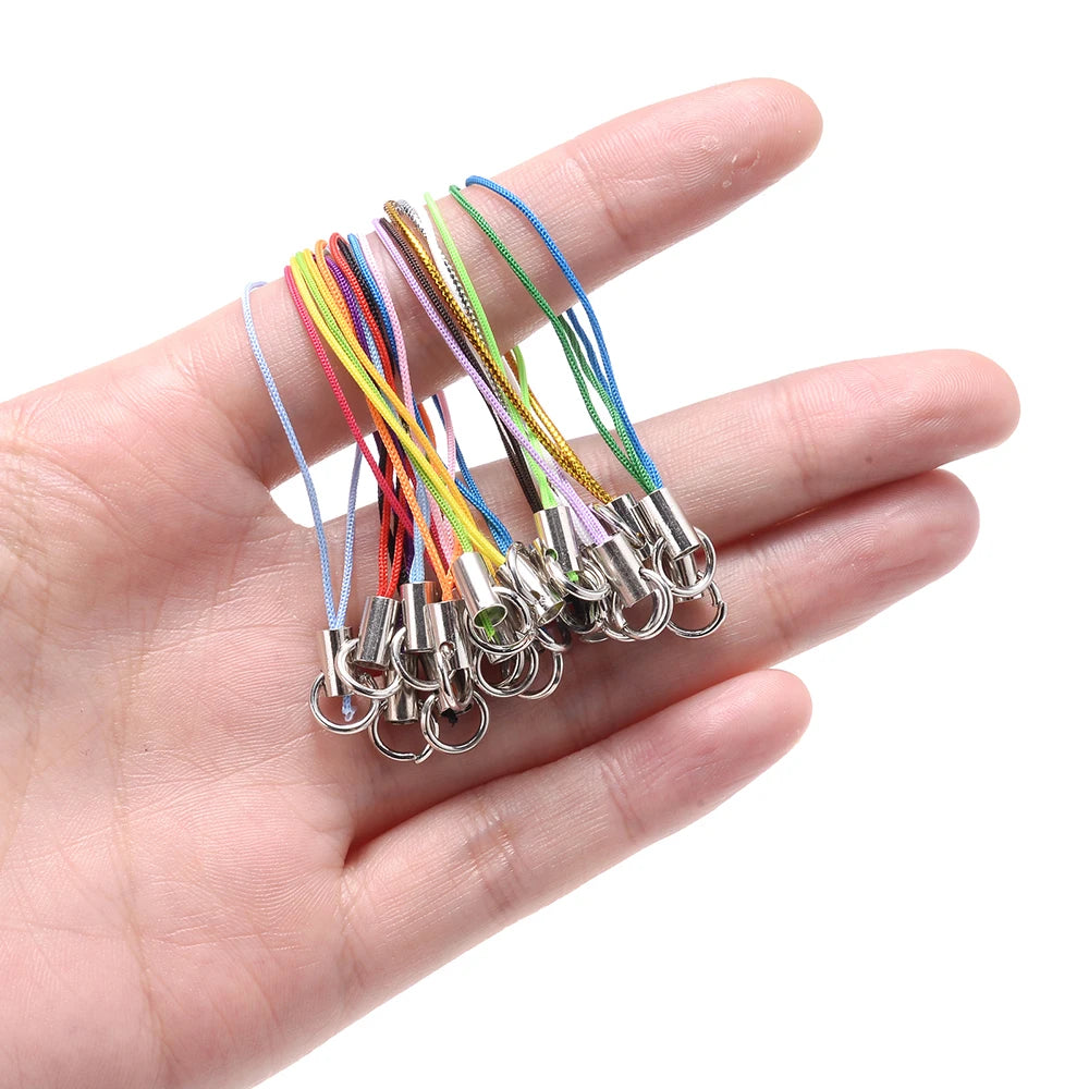 iYOE 100pcs Mix Polyester Cord With Jump Ring Lanyard Rope For Making