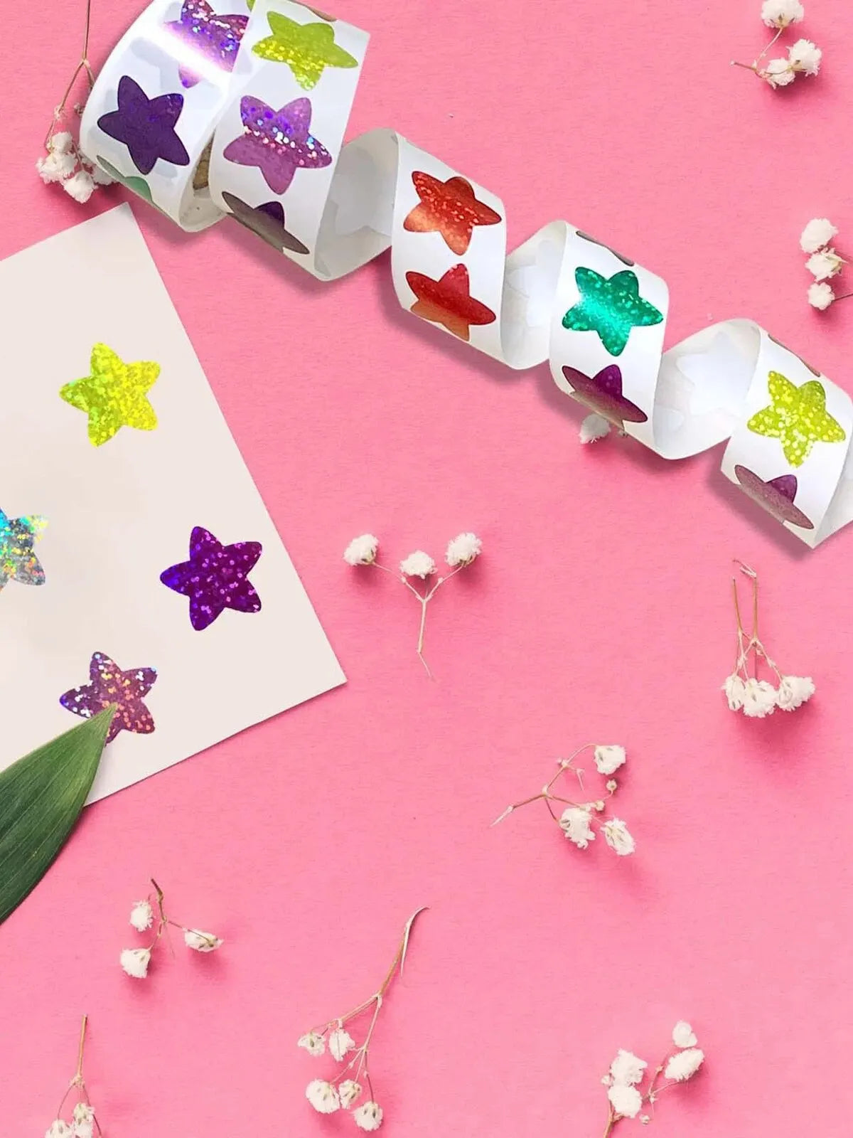 500 Holographic Venus Stickers Per Roll-Perfect for Children's Reward